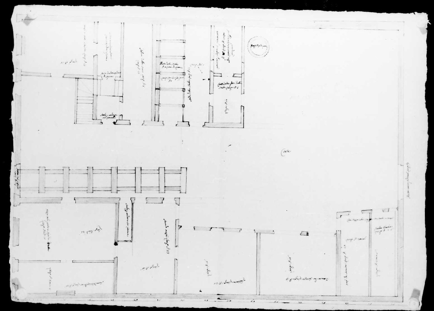 pianta di edificio (disegno) di Calderari Ottone Maria (seconda metà sec. XVIII)