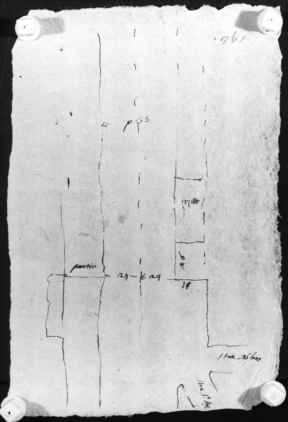 rilievo di sito urbano (disegno) di Calderari Ottone Maria (sec. XVIII)