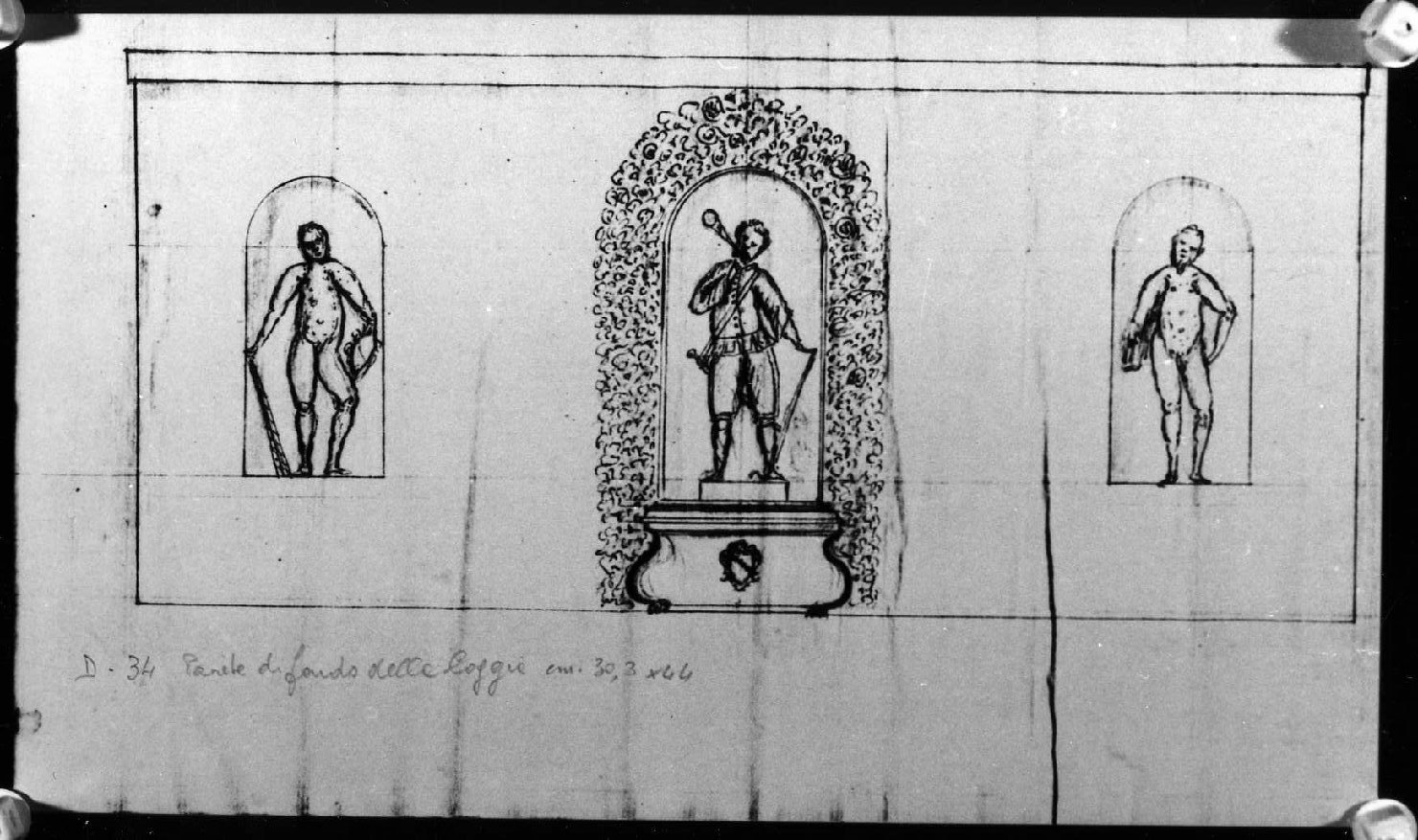 loggia per giardino Valmarana a Vicenza (disegno, serie) di Longhena Baldassarre (sec. XVII)