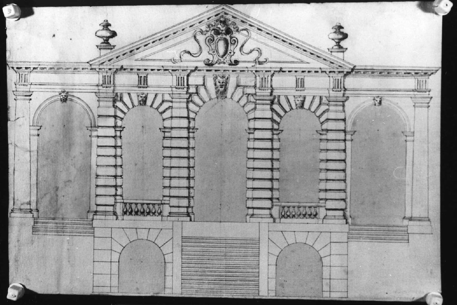 loggia per giardino Valmarana a Vicenza (disegno, serie) di Longhena Baldassarre (sec. XVII)