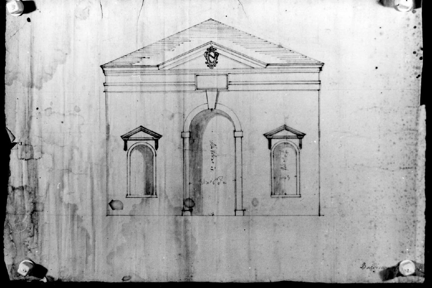 loggia per giardino Valmarana a Vicenza (disegno, serie) di Longhena Baldassarre (sec. XVII)