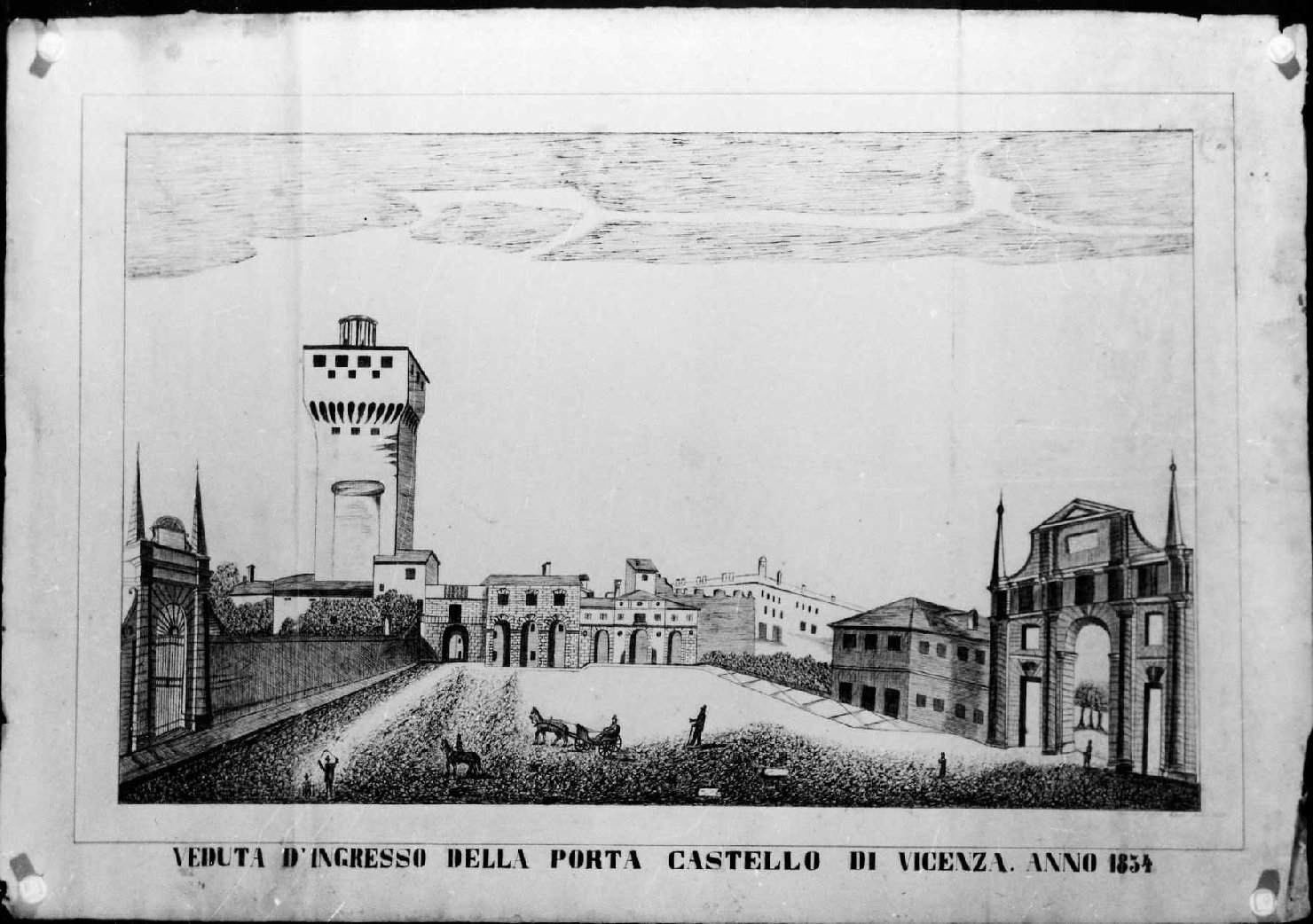 veduta di Vicenza (disegno, serie) di Zaccaria Giuseppe (sec. XIX)