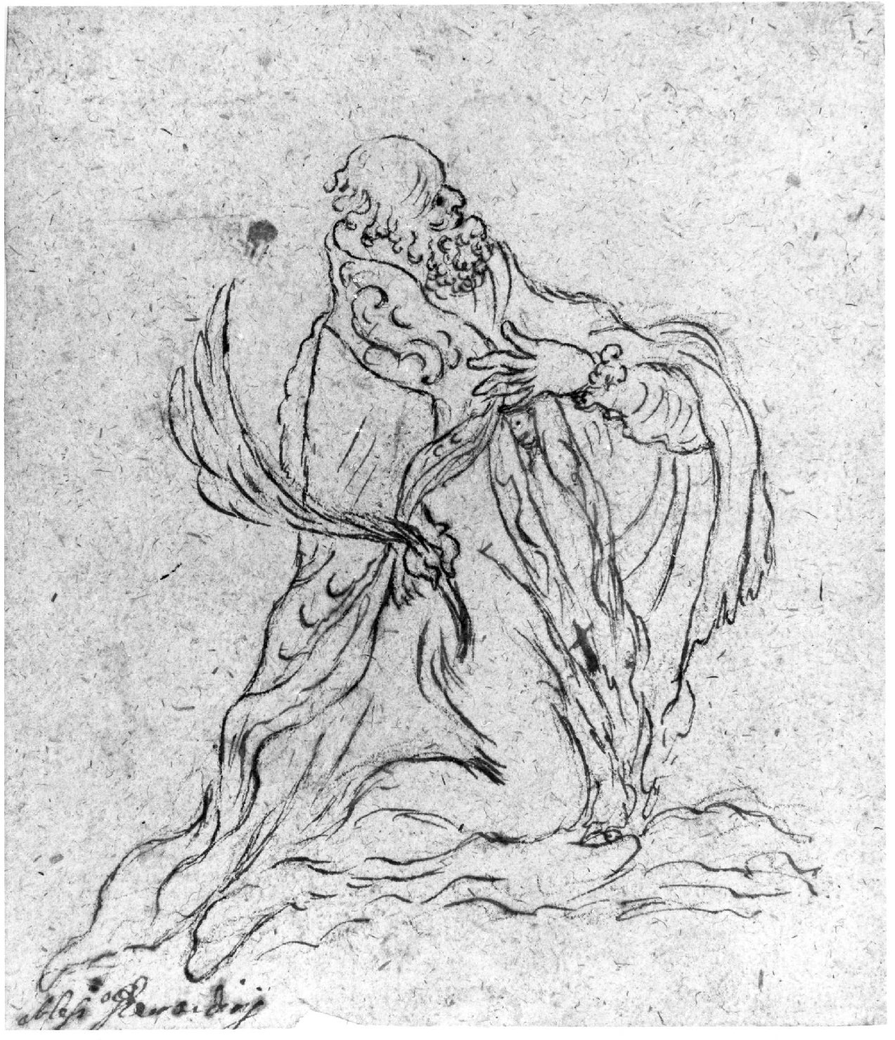 Santo vescovo (disegno) di Gherardini Alessandro (fine/inizio secc. XVII/ XVIII)