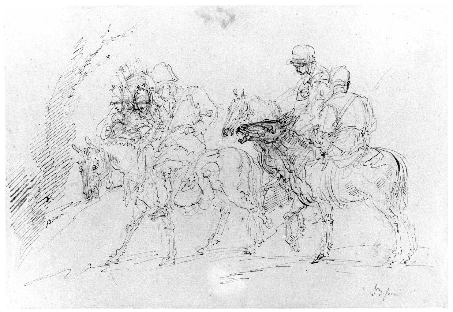 cavalieri (disegno) di Bison Giuseppe Bernardino (fine/inizio secc. XVIII/ XIX)