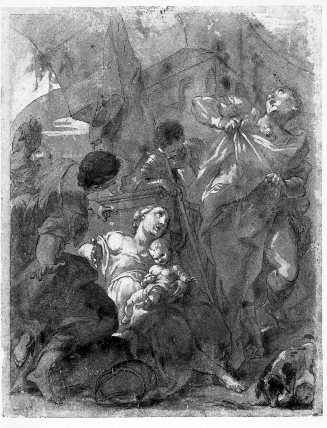 scena biblica (disegno) di Cignaroli Giambettino (inizio sec. XVIII)