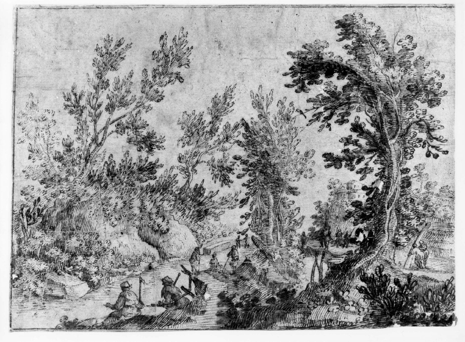 paesaggio fluviale (disegno) di Cantagallina Remigio (sec. XVII)