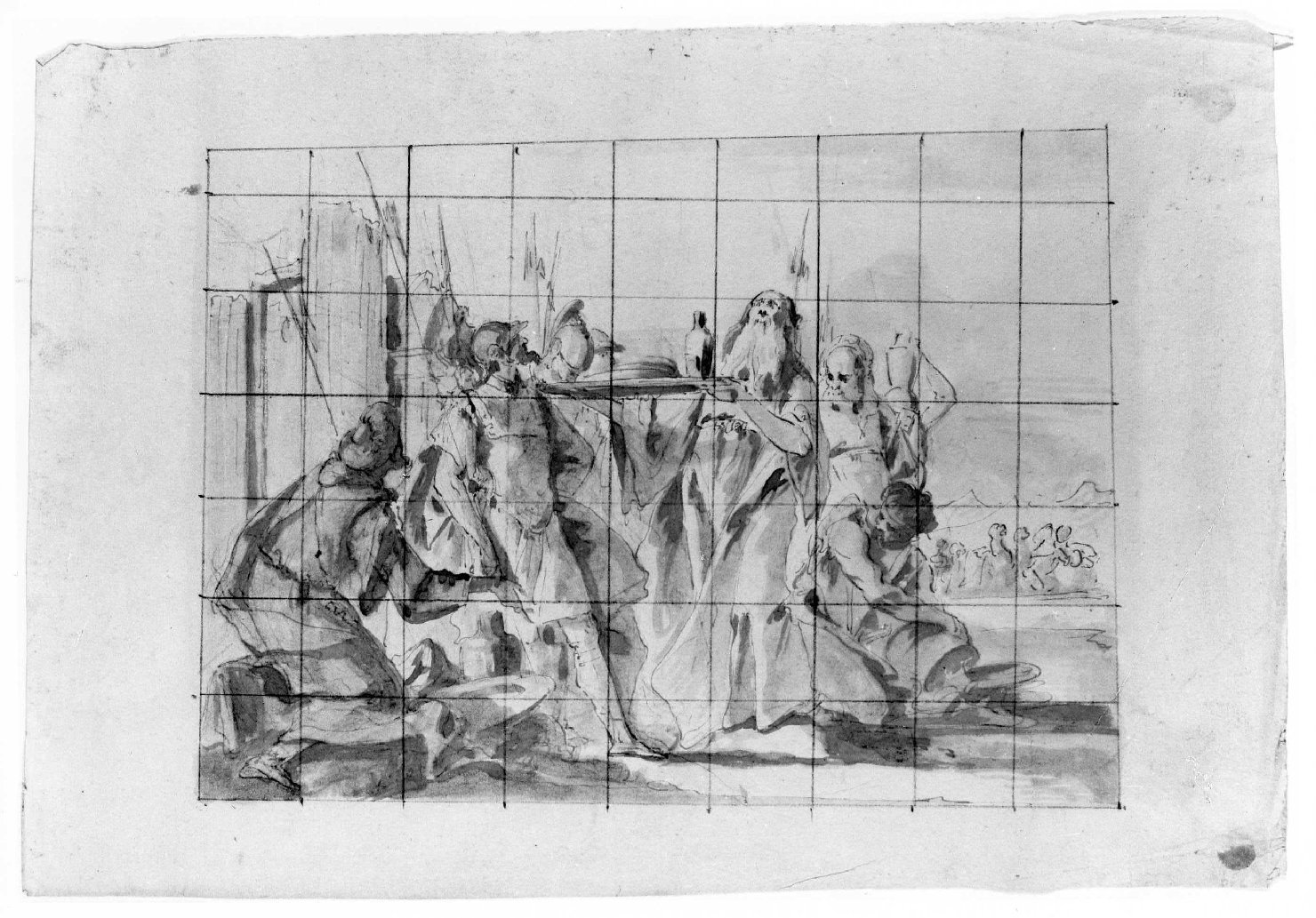 Abramo e Melchisedech (disegno) di Lorenzi Francesco (sec. XVIII)