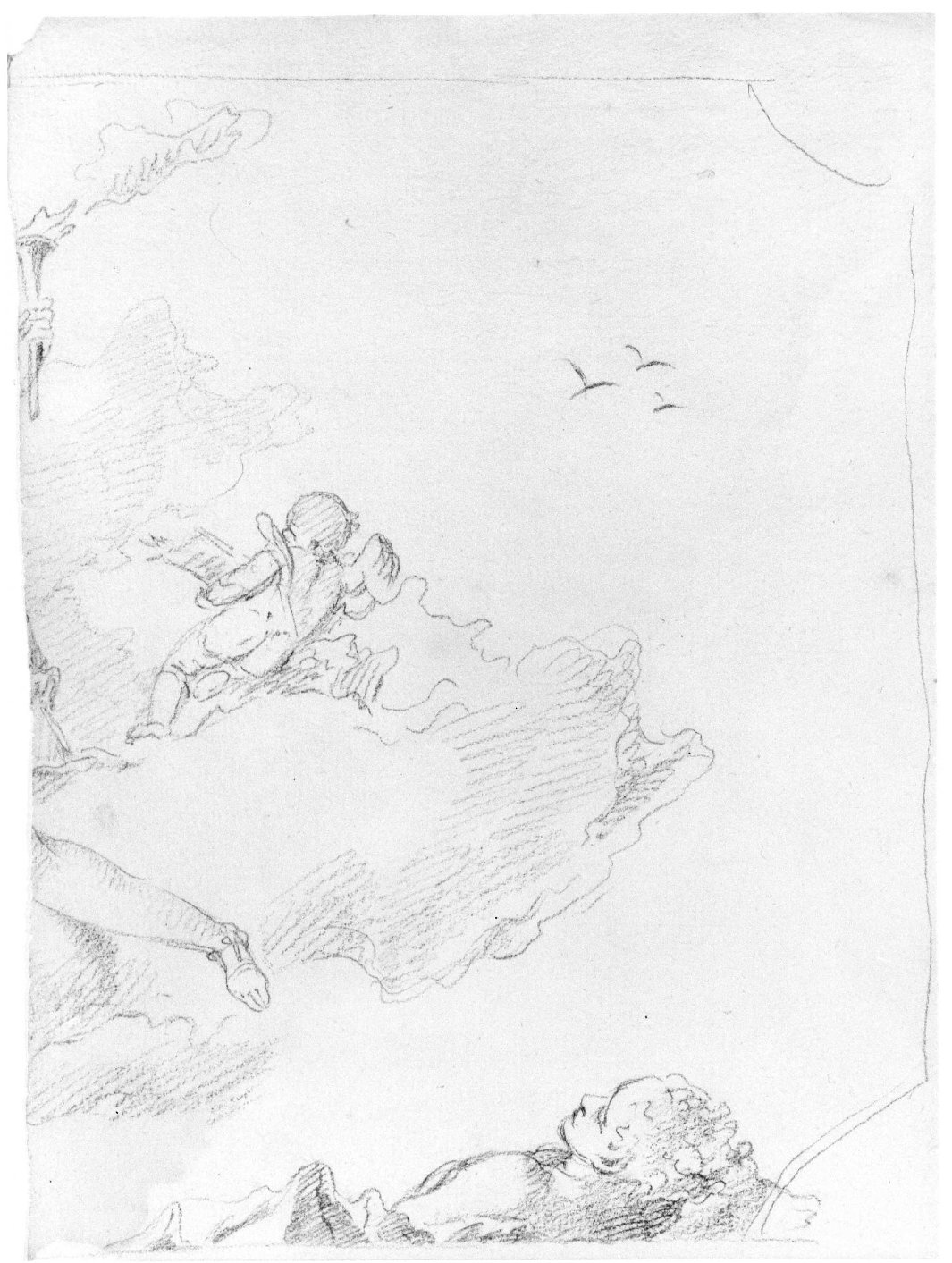 Aurora (disegno) di Lorenzi Francesco (attribuito) (sec. XVIII)
