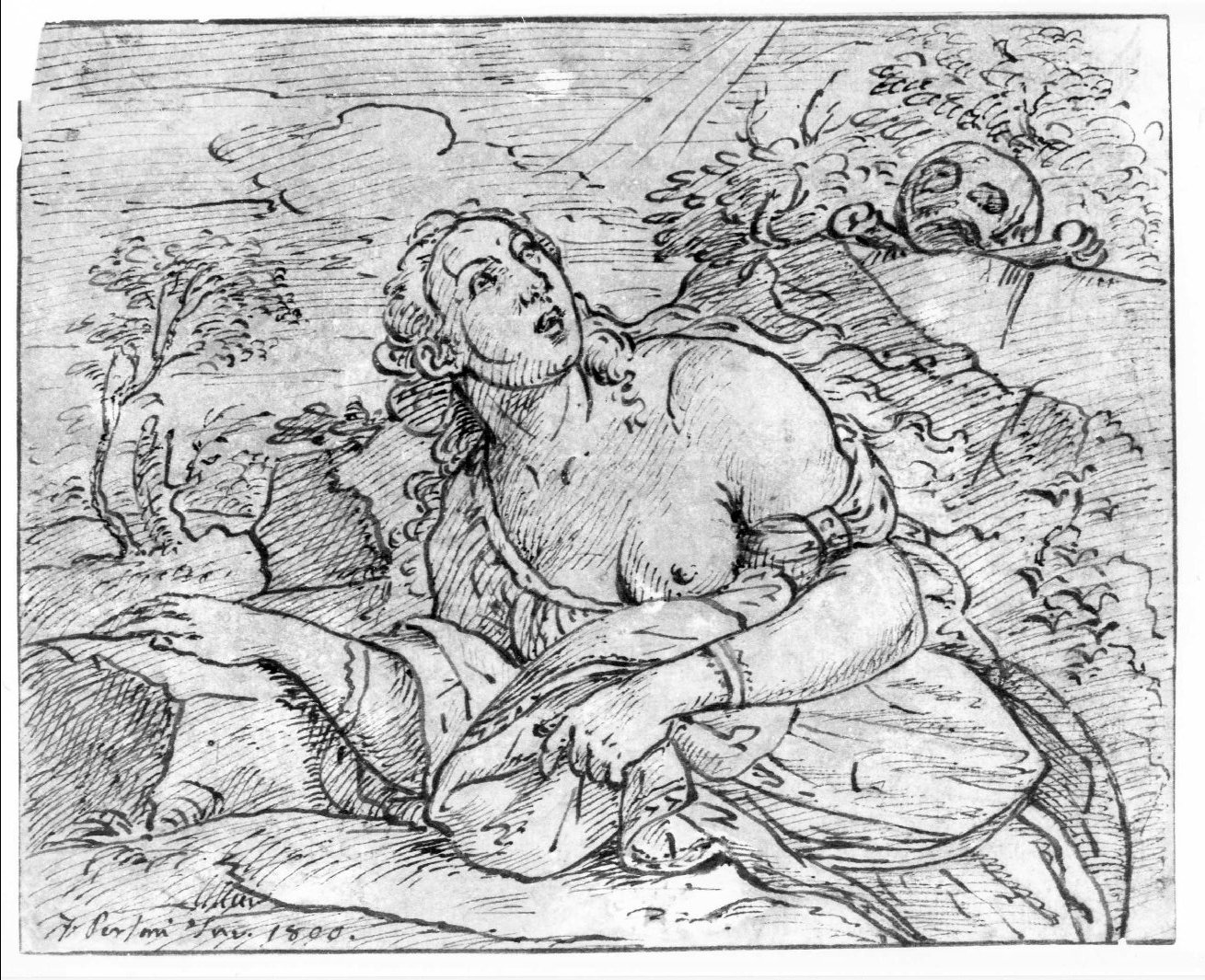 Santa Maria Maddalena penitente (disegno) di Personi Francesco (sec. XIX)