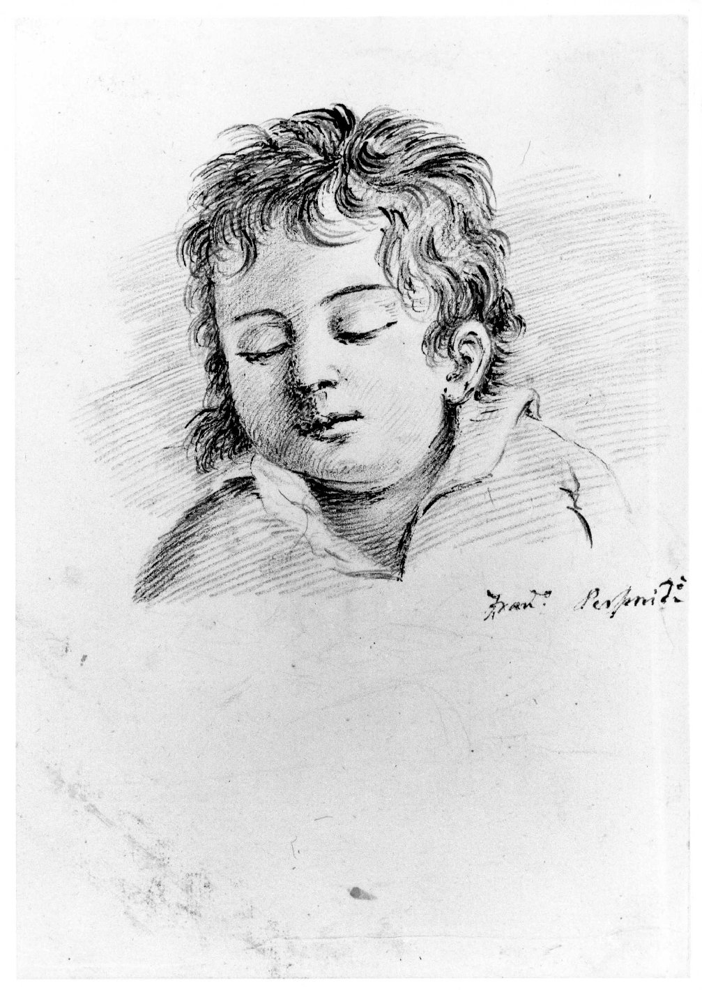 testa di bambino (disegno) di Personi Francesco (inizio sec. XIX)