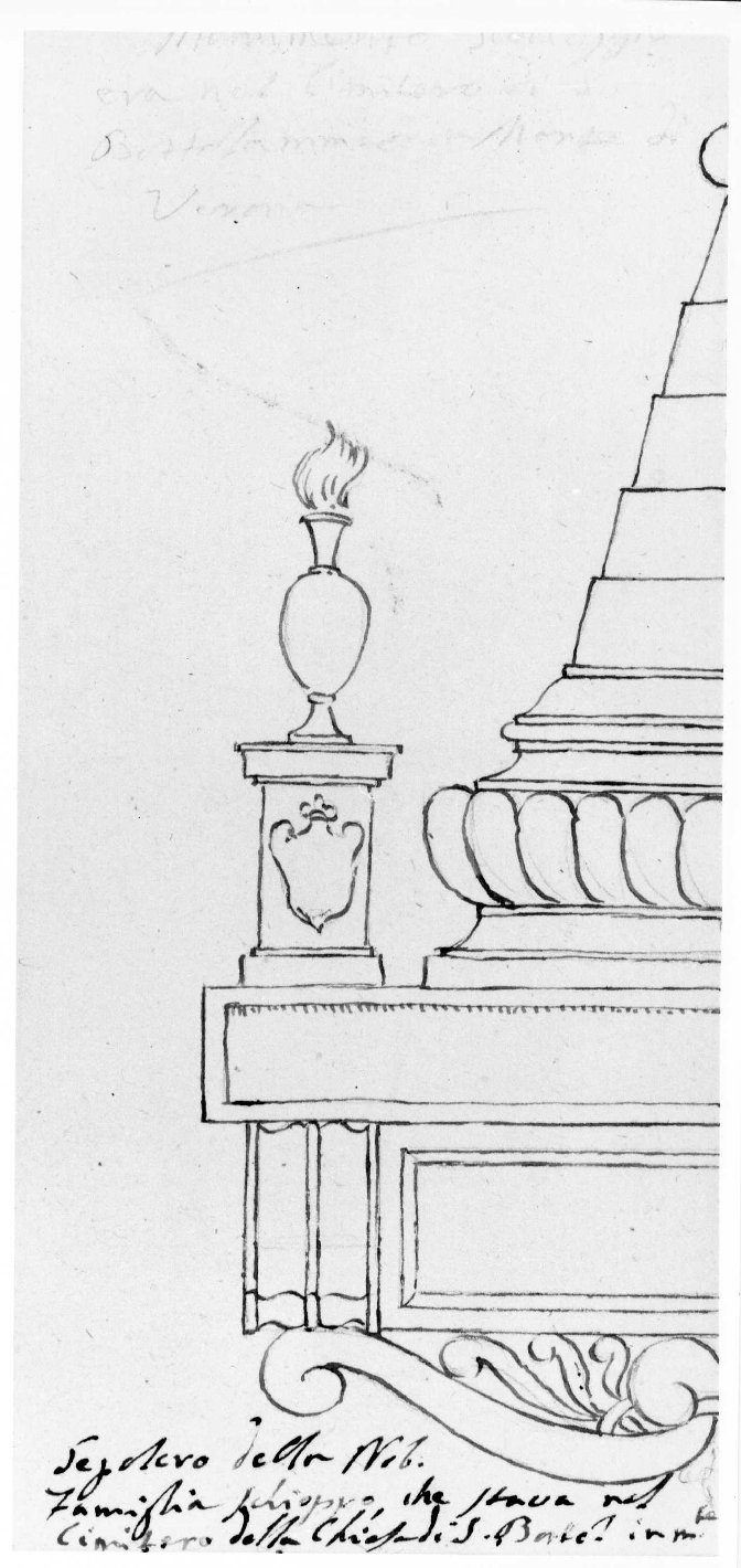 monumento funerario (disegno) di Personi Francesco (attribuito) (primo quarto sec. XIX)