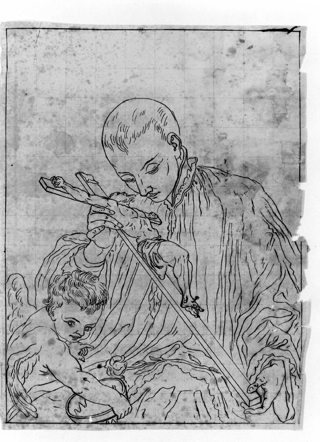 San Luigi Gonzaga (disegno) di Personi Francesco (fine/inizio secc. XVIII/ XIX)