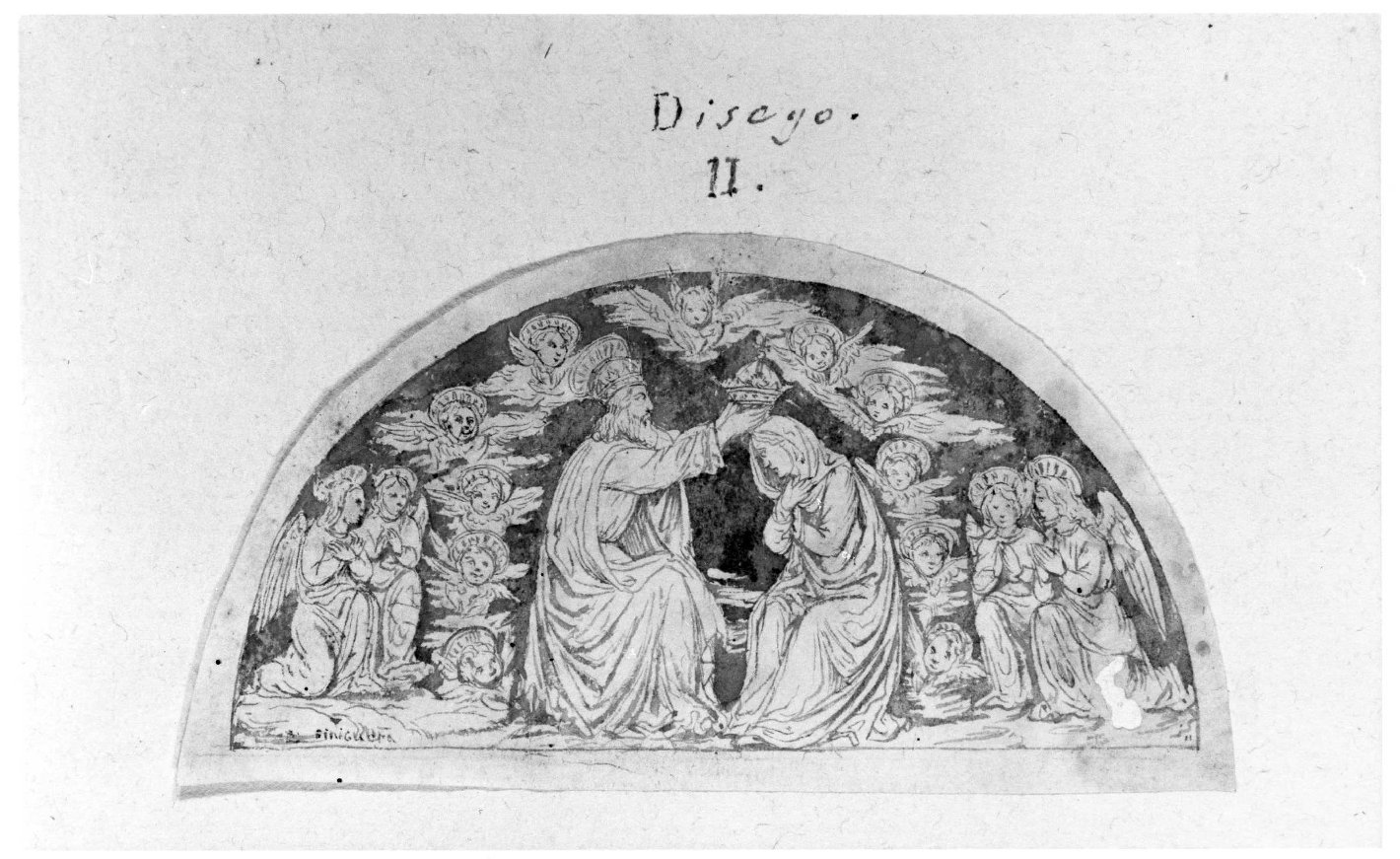 incoronazione di Maria Vergine (disegno) di Nanin Pietro (metà sec. XIX)