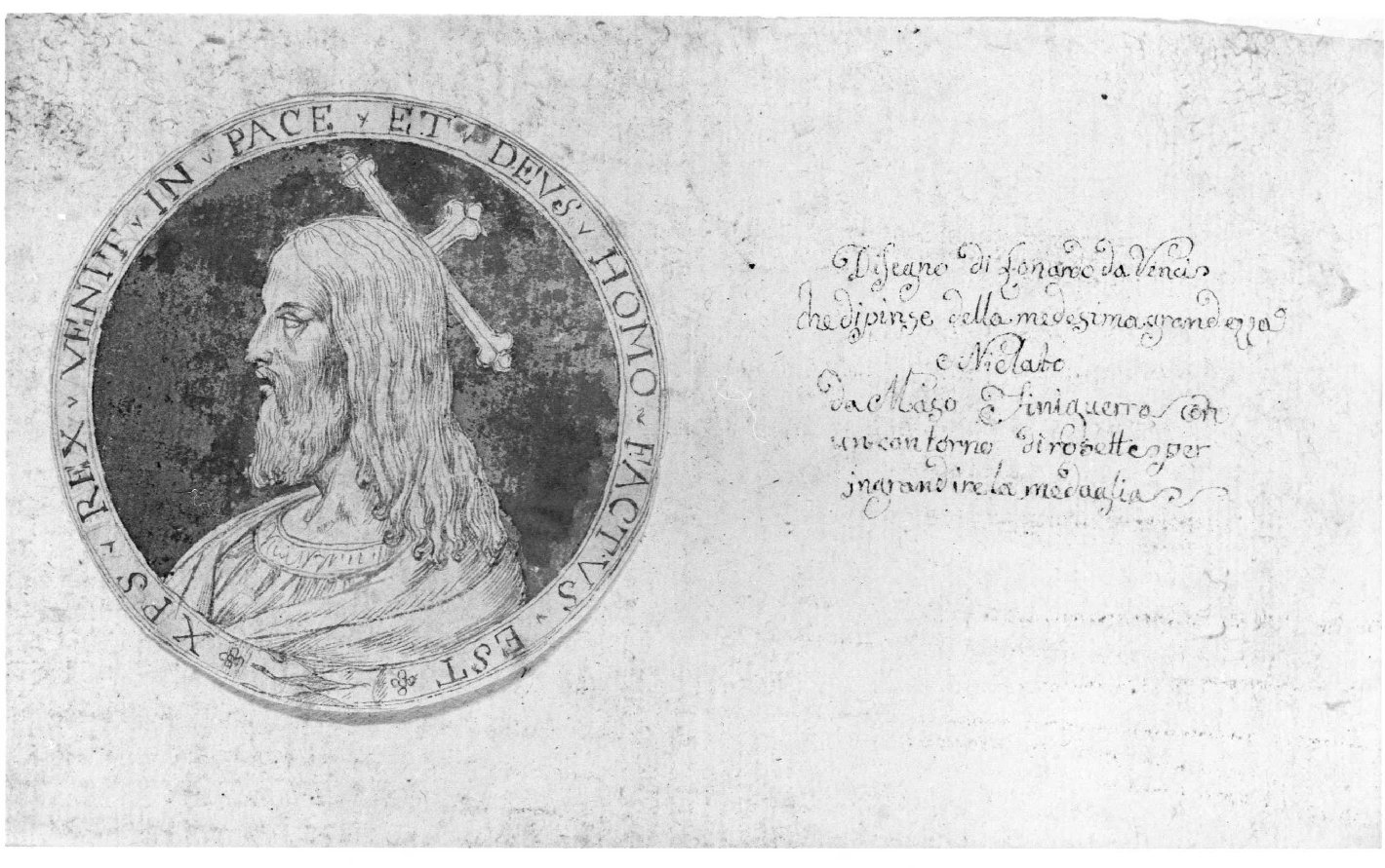 busto di Cristo (disegno) di Nanin Pietro (metà sec. XIX)