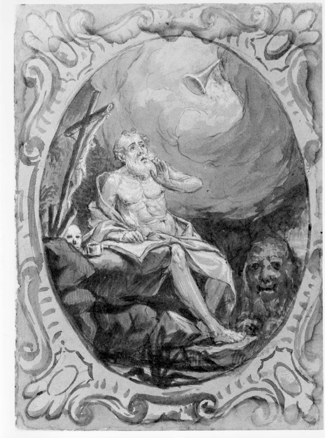 San Girolamo nel deserto (disegno) di Nanin Pietro (metà sec. XIX)