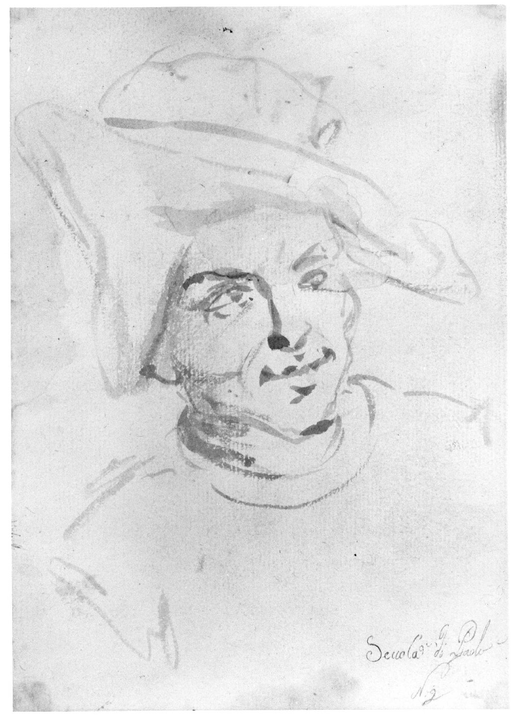 testa d'uomo (disegno) di Nanin Pietro (metà sec. XIX)