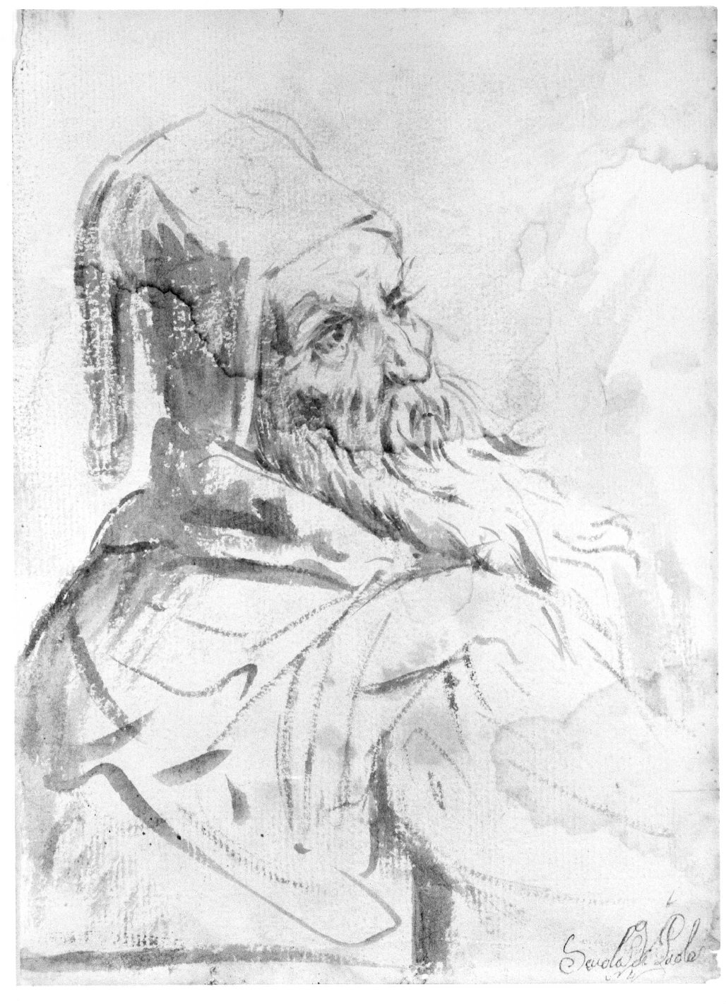 testa di profeta (disegno) di Nanin Pietro (metà sec. XIX)