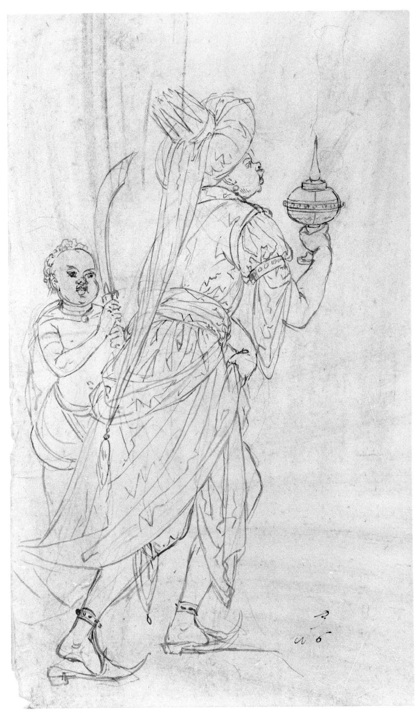 Baldassarre e paggio (disegno) di Nanin Pietro (metà sec. XIX)