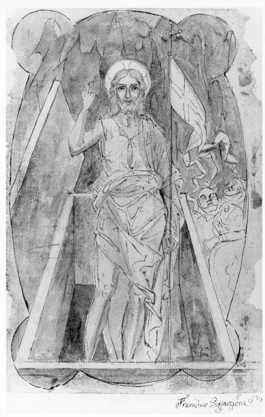 Cristo risorto (disegno) di Nanin Pietro (metà sec. XIX)