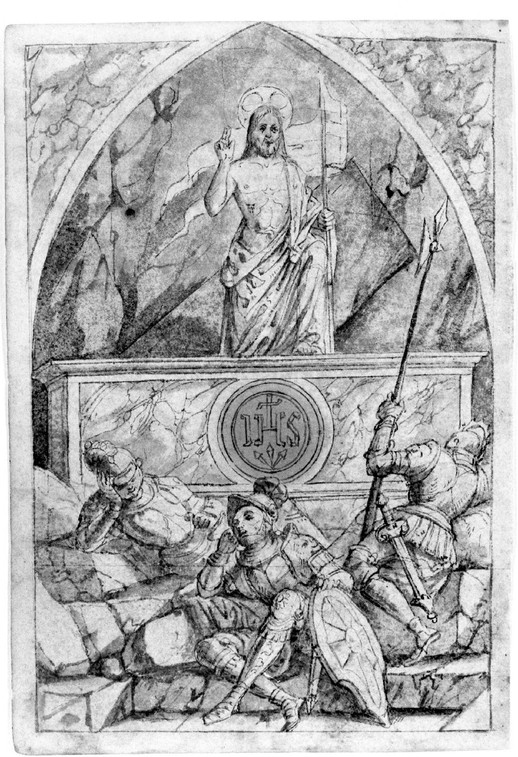 resurrezione di Cristo (disegno) di Nanin Pietro (metà sec. XIX)