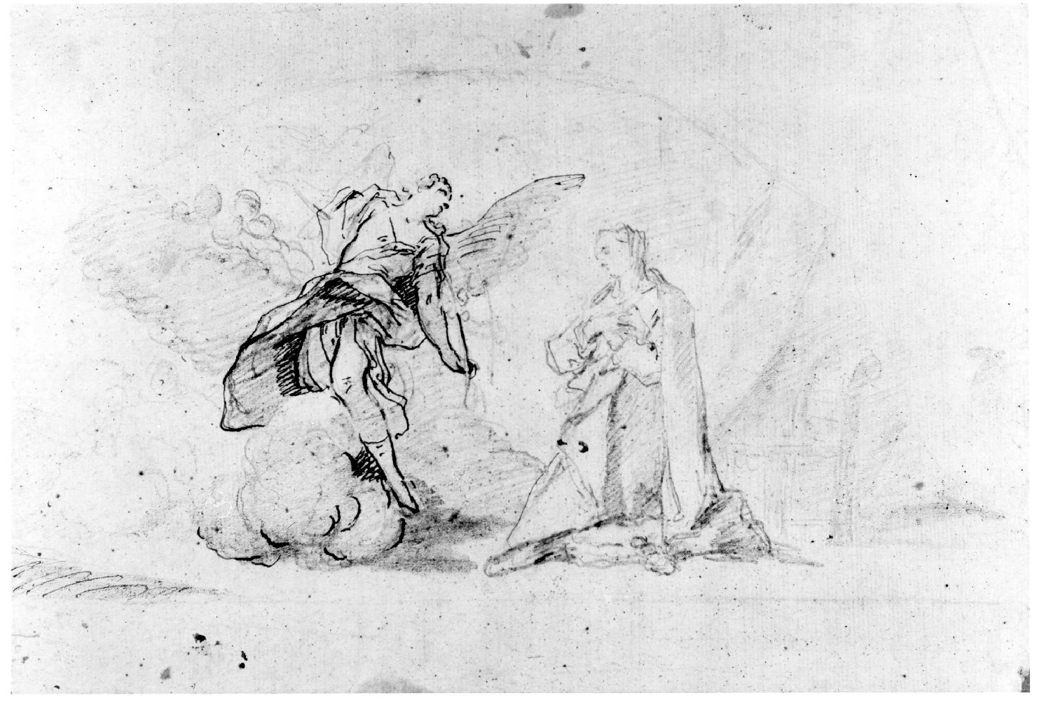 Annunciazione (disegno) di Dorigny Ludovico (prima metà sec. XVIII)