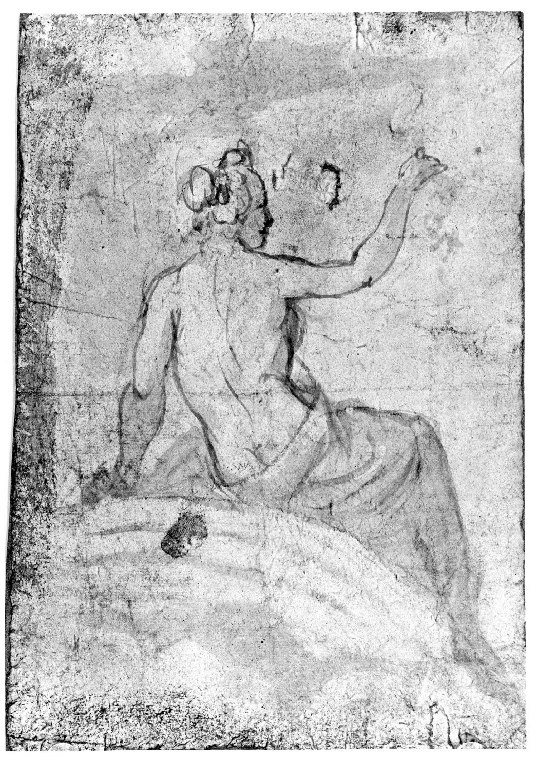 figura femminile seduta (disegno) di Marcola Marco (seconda metà sec. XVIII)