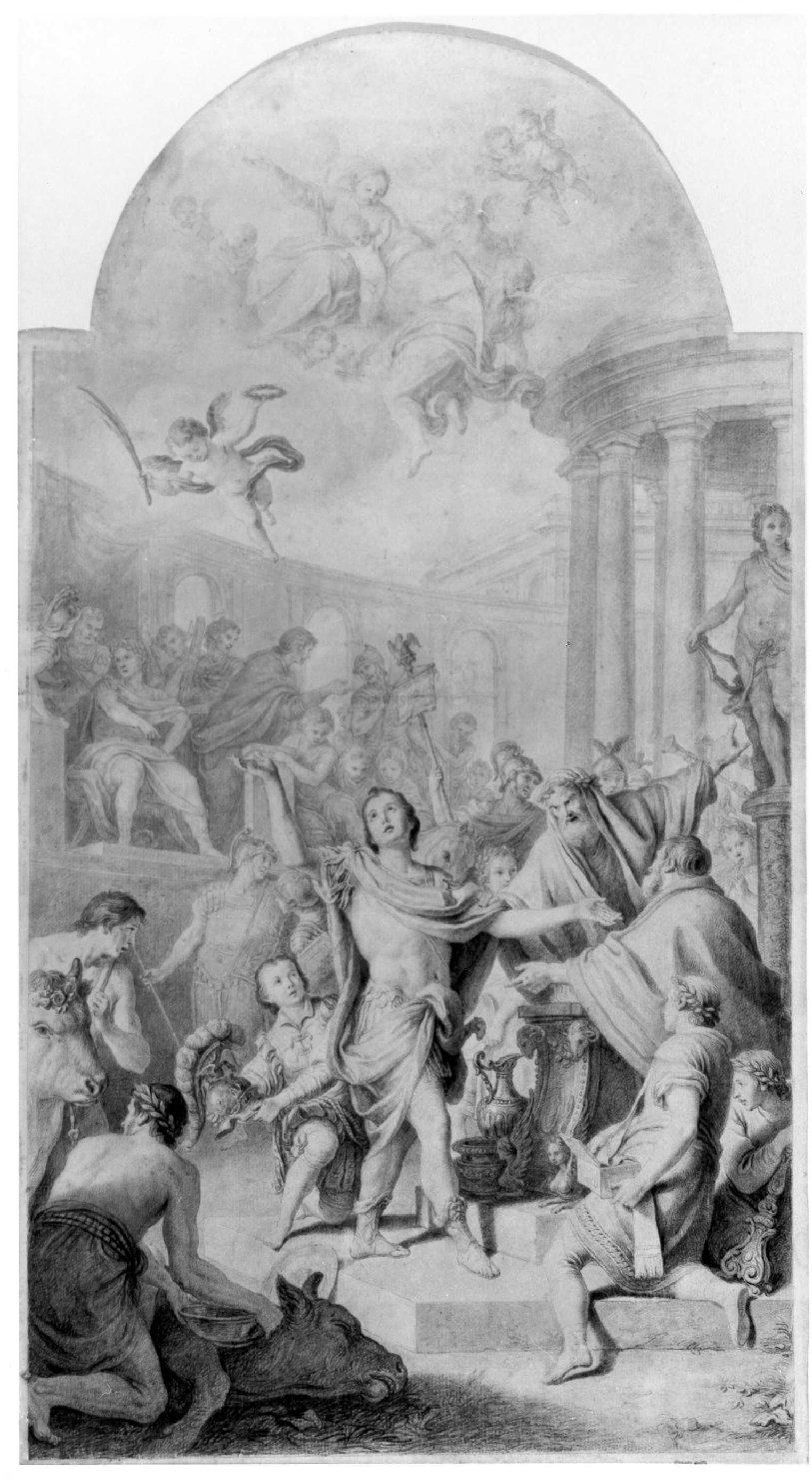 San Giorgio rifiuta di sacrificare gli idoli (disegno) di Rotari Pietro (sec. XVIII)