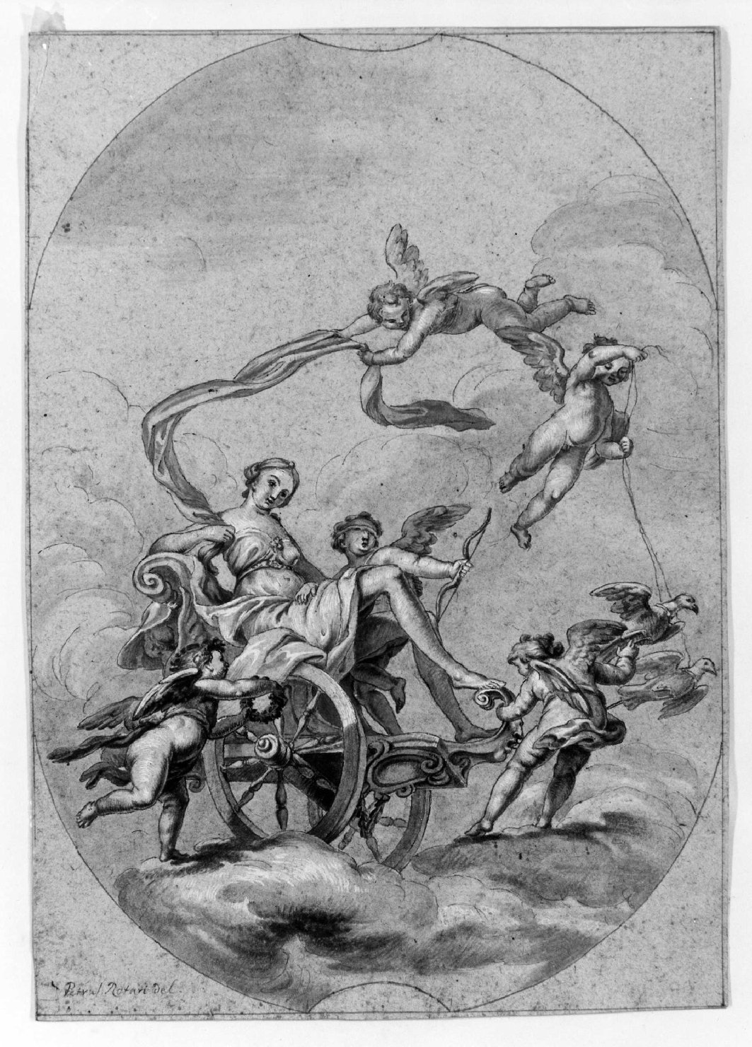 carro di Venere (disegno) di Rotari Pietro (attribuito) (sec. XVIII)