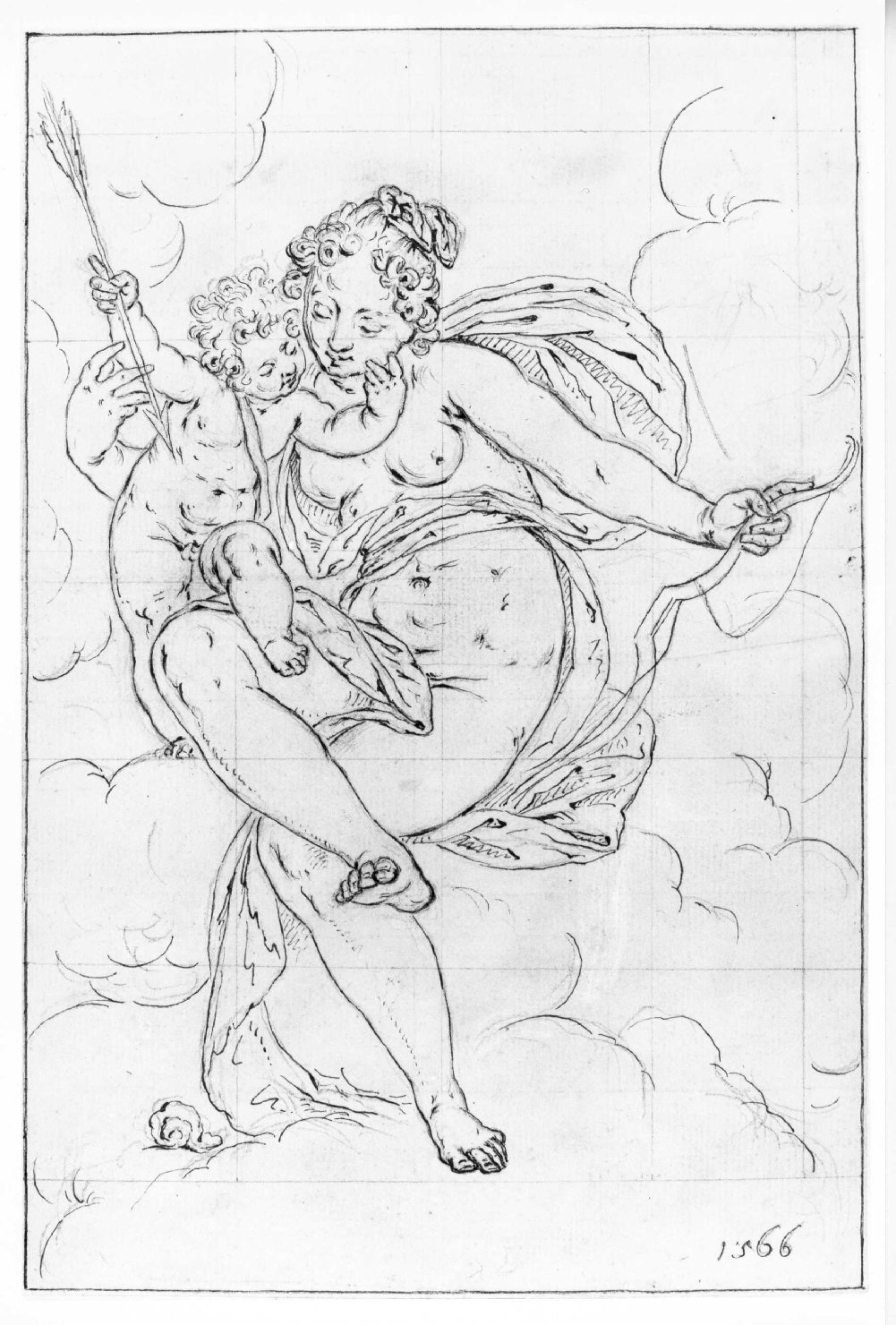 Venere e Cupido (disegno) di Dalla Rosa Domenico (primo quarto sec. XIX)