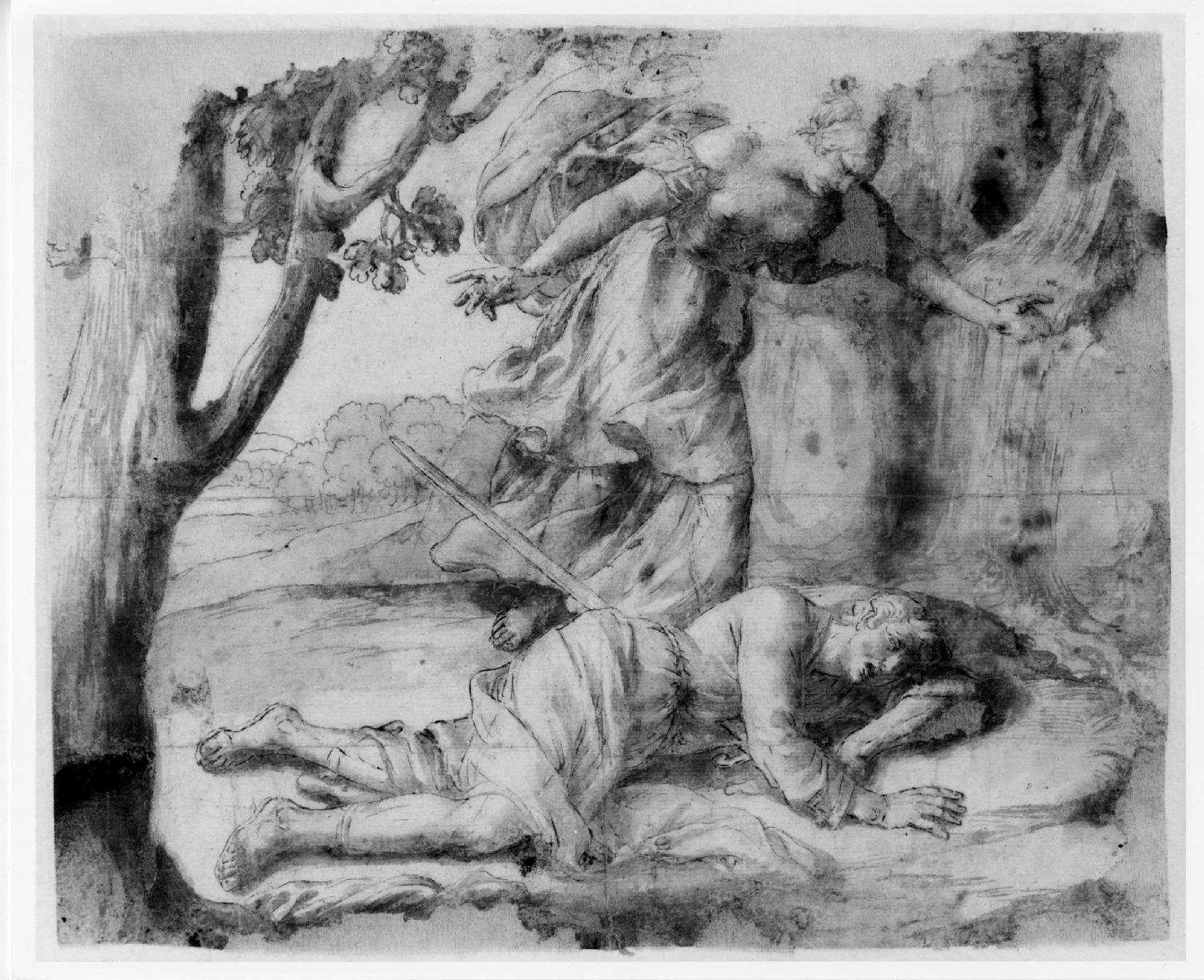 Piramo e Tisbe (disegno) di Turchi Alessandro detto Orbetto (sec. XVII)