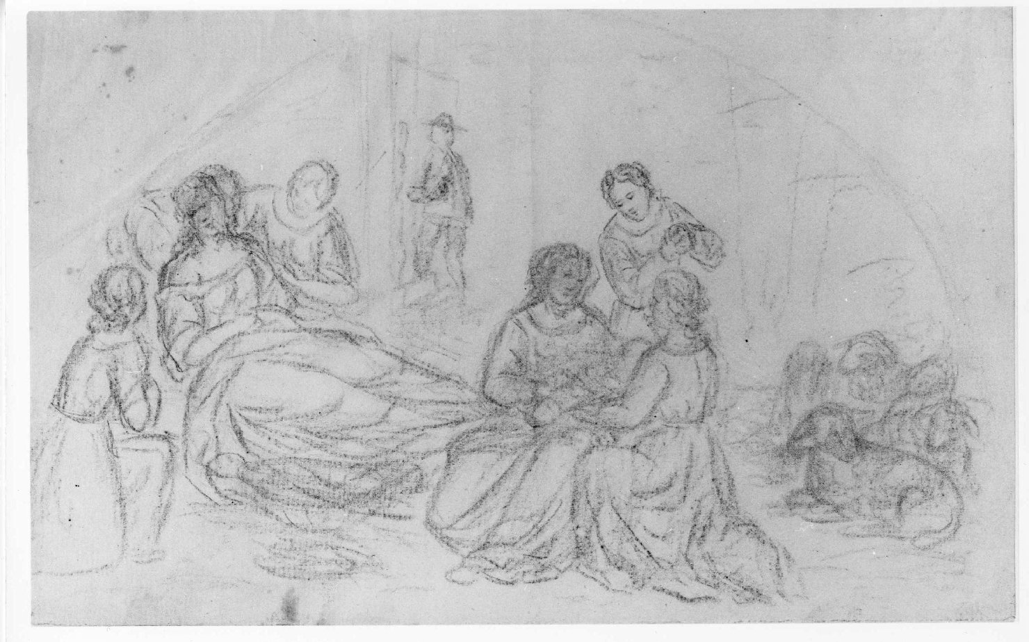 nascita di Maria Vergine (disegno) di Caliari Paolo detto Caliari Paolino (inizio sec. XIX)