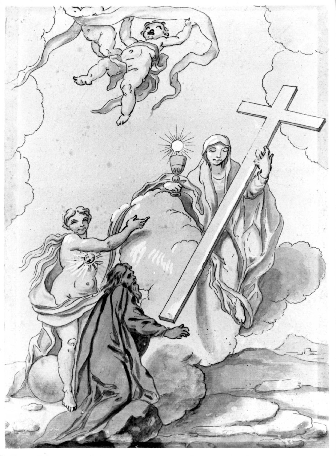 allegorie della Fede e della Verità (disegno) di Dorigny Ludovico (sec. XVIII)
