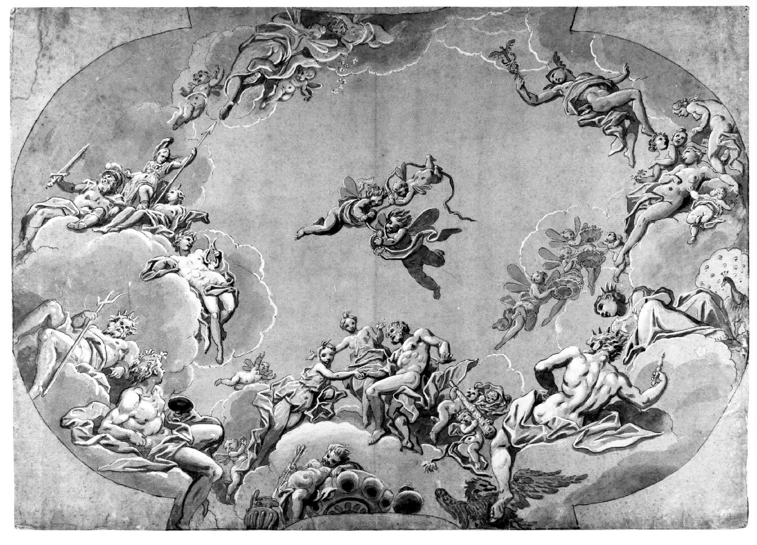 Venere unisce Ercole e Ebe (disegno) di Dorigny Ludovico (sec. XVIII)