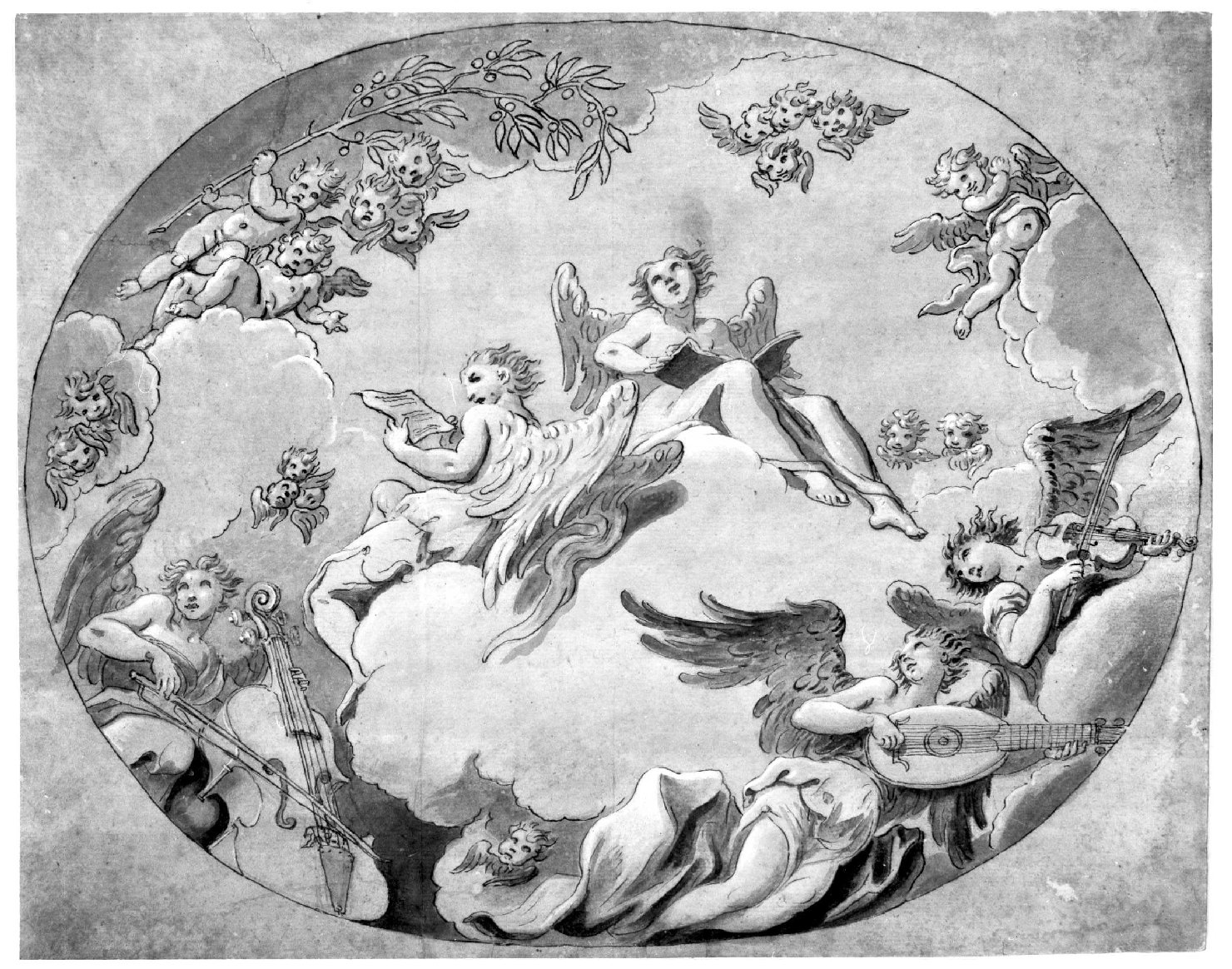 angeli musicanti (disegno) di Dorigny Ludovico (sec. XVIII)