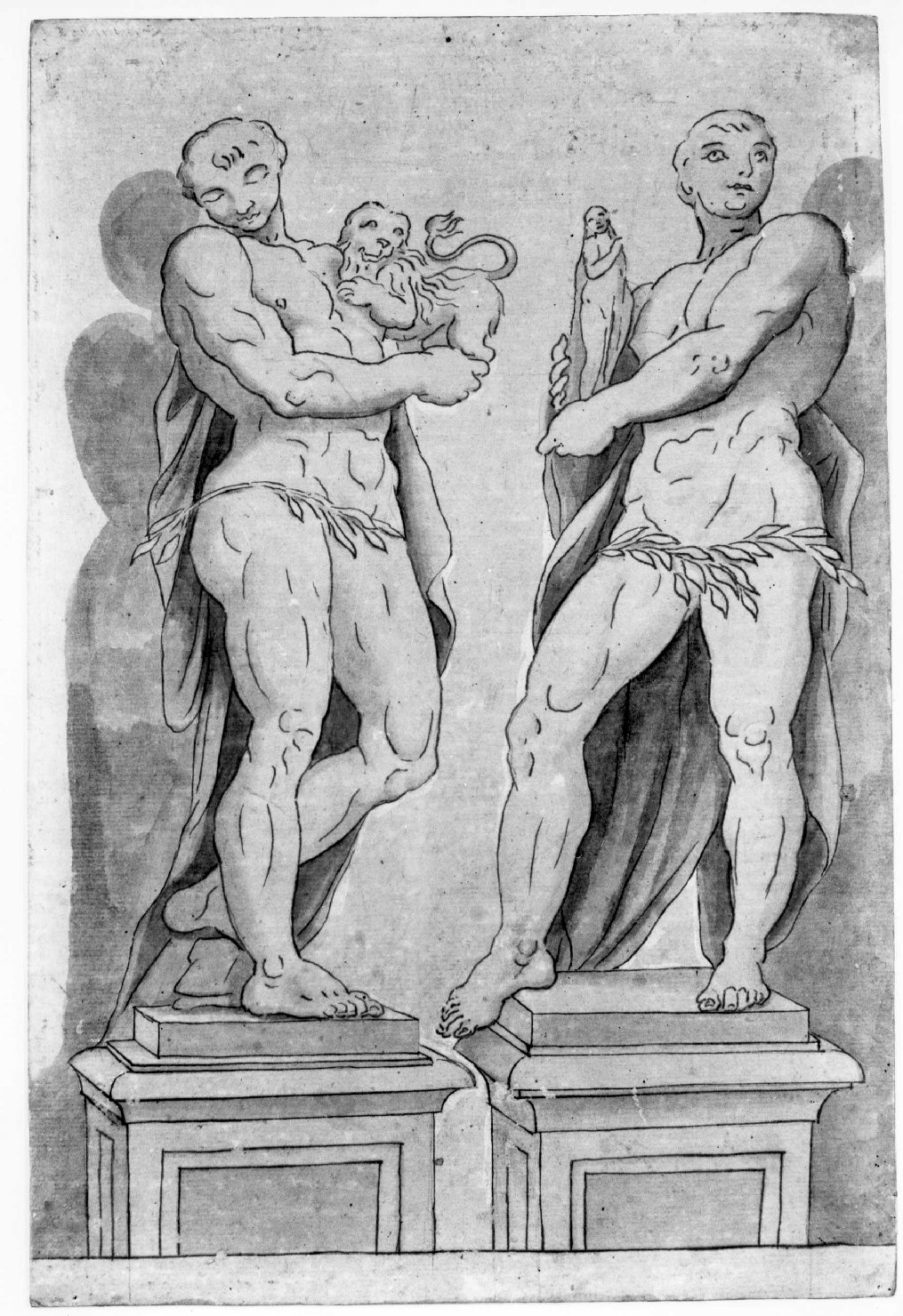 figure allegoriche maschili (disegno, serie) di Dorigny Ludovico (sec. XVIII)