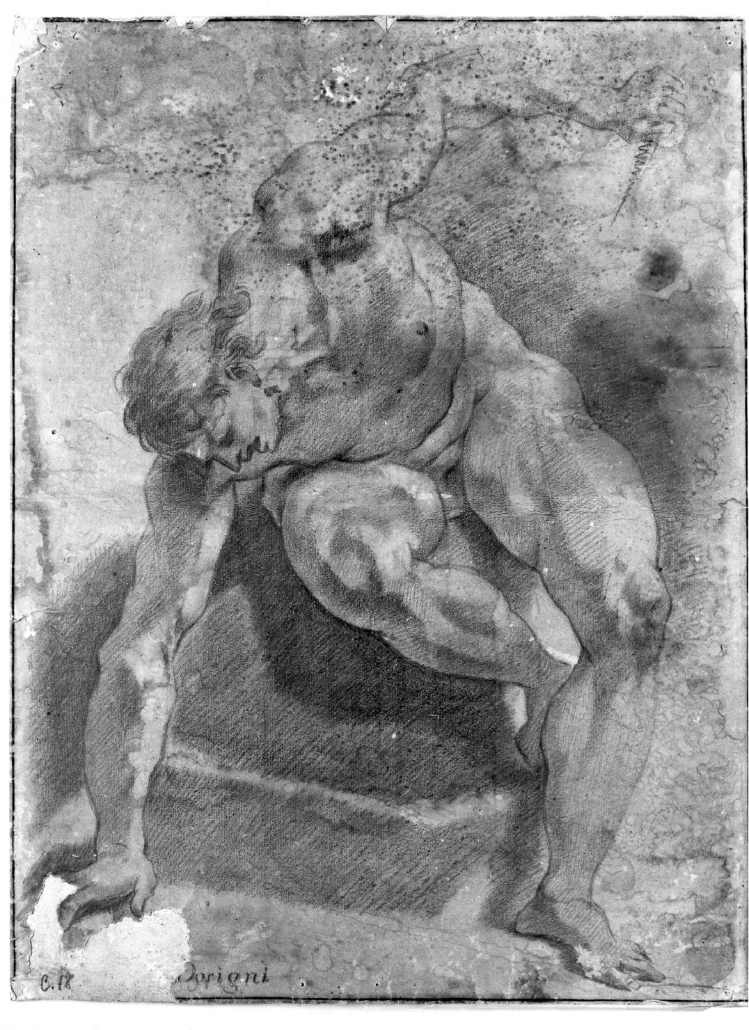figura maschile nuda (disegno) di Dorigny Ludovico (prima metà sec. XVIII)