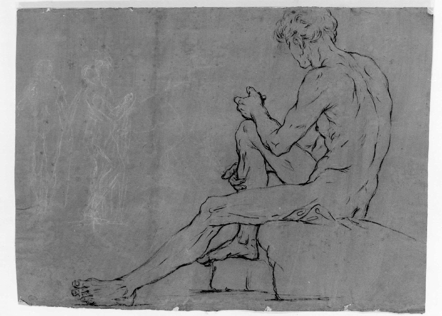 figura maschile nuda (disegno) di Caliari Paolo detto Caliari Paolino (inizio sec. XIX)