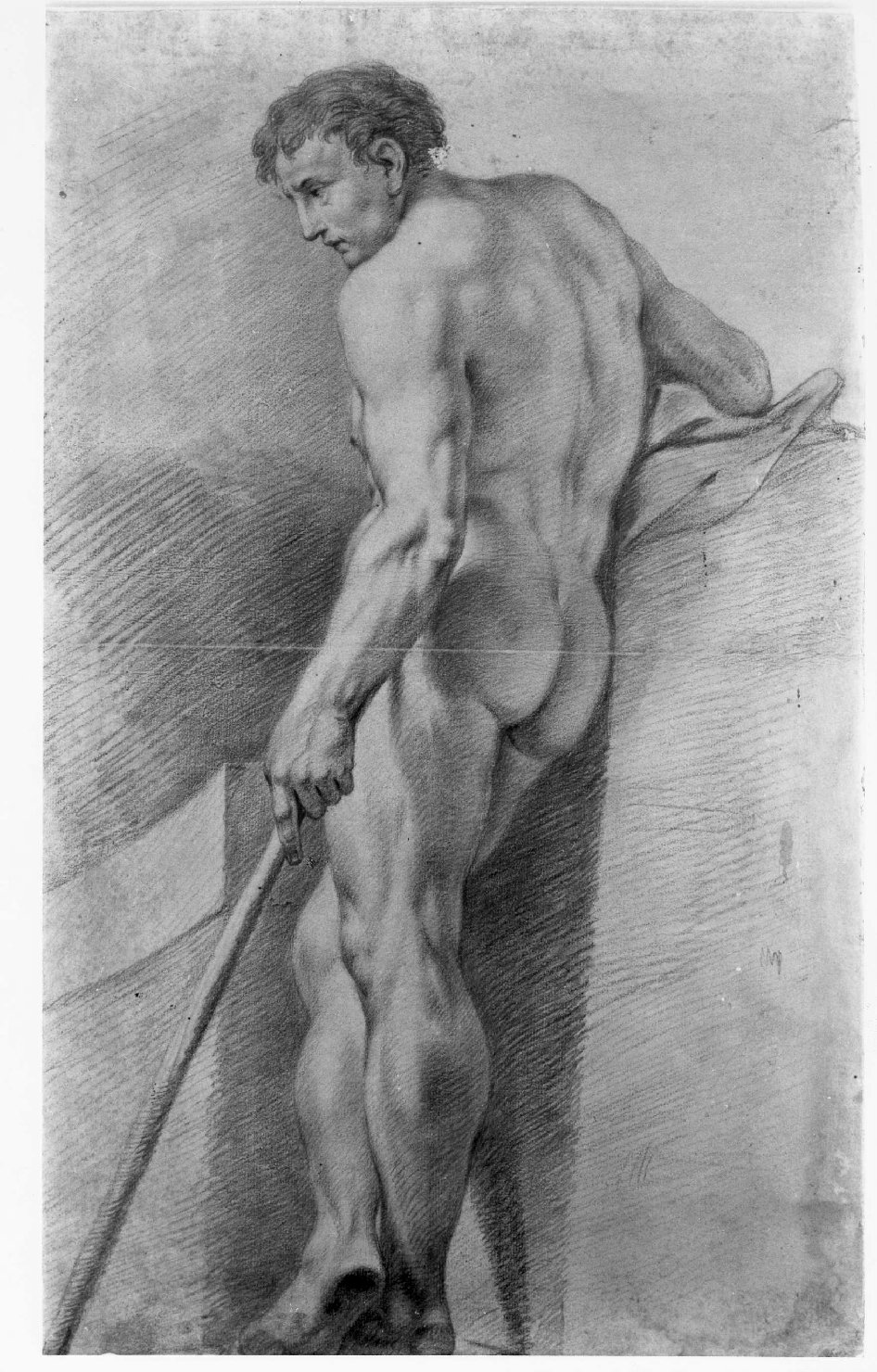 figura maschile nuda (disegno) di Brida Matteo (prima metà sec. XVIII)