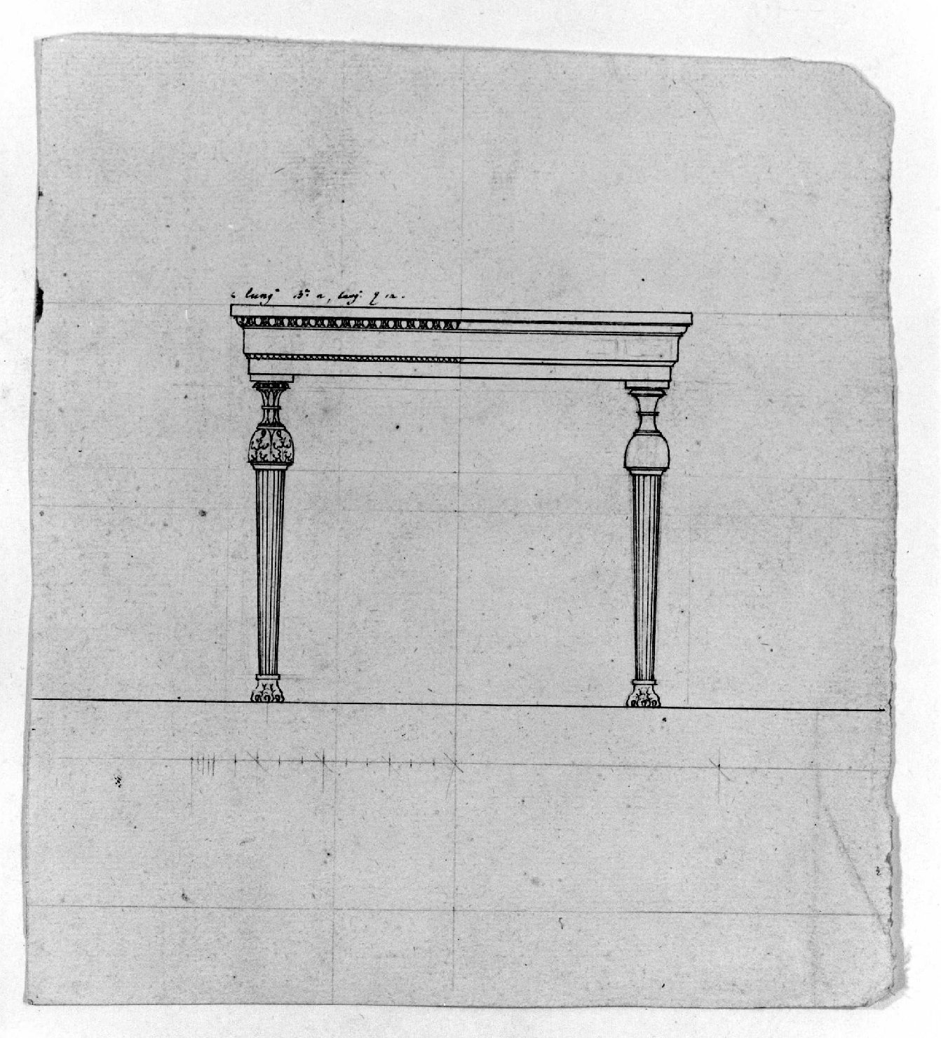 tavolo (disegno) - ambito Italia settentrionale (inizio sec. XIX)