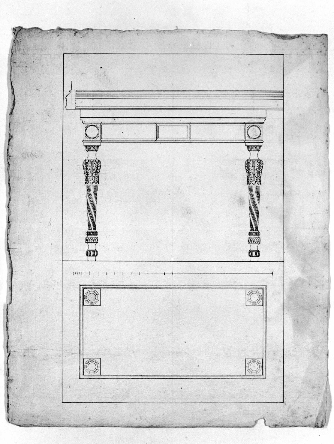 tavolo (disegno) - ambito Italia settentrionale (inizio sec. XIX)