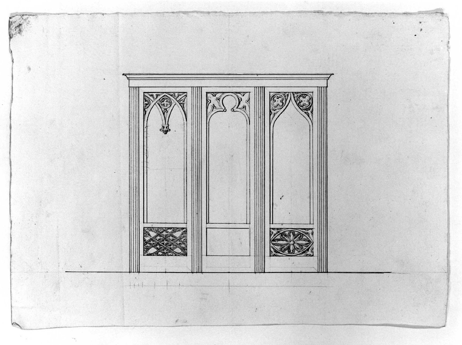 pannello decorato (disegno) - ambito Italia settentrionale (prima metà sec. XIX)