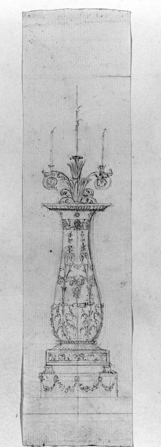 candelabro (disegno) - ambito Italia settentrionale (prima metà sec. XIX)