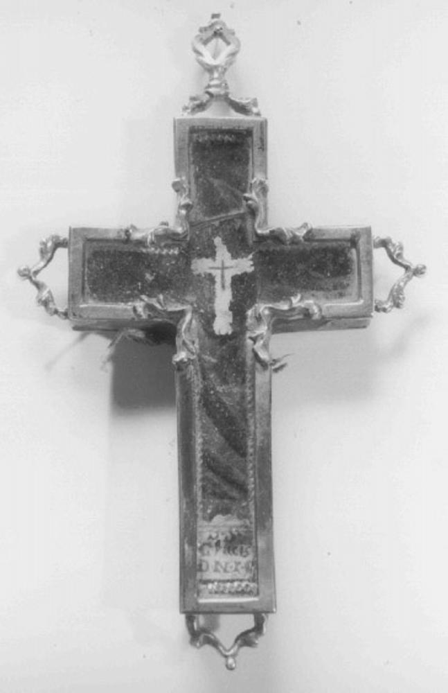 reliquiario - a croce - ambito veneto (secc. XVIII/ XIX)
