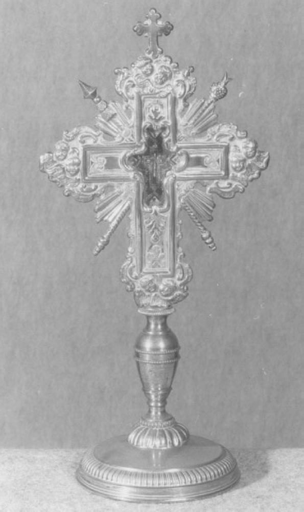 reliquiario - a croce - ambito veneto (seconda metà sec. XVIII)