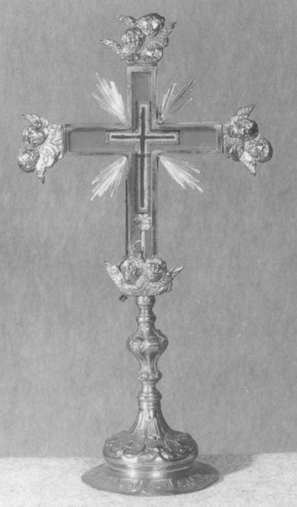 reliquiario - a croce - ambito veneto (sec. XVIII, sec. XIX)
