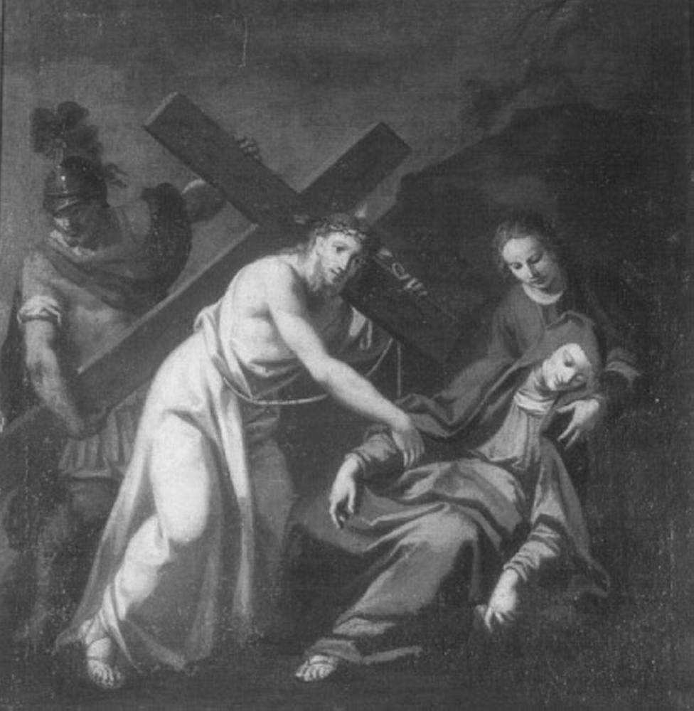 salita di Cristo al monte Calvario (dipinto) - ambito veneto (sec. XVIII)