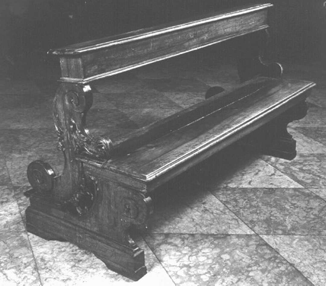 banco da chiesa - ambito veneto (metà sec. XIX)