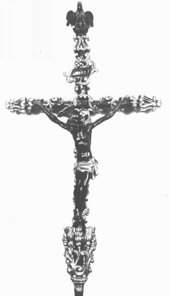 Cristo crocifisso (croce processionale) di Ponzilacqua Giovanni (attribuito) (sec. XVIII)