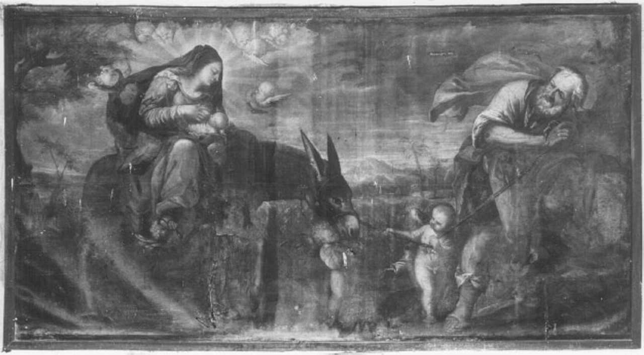 fuga in Egitto (dipinto) di Negretti Jacopo detto Palma il Giovane (cerchia) (sec. XVI)