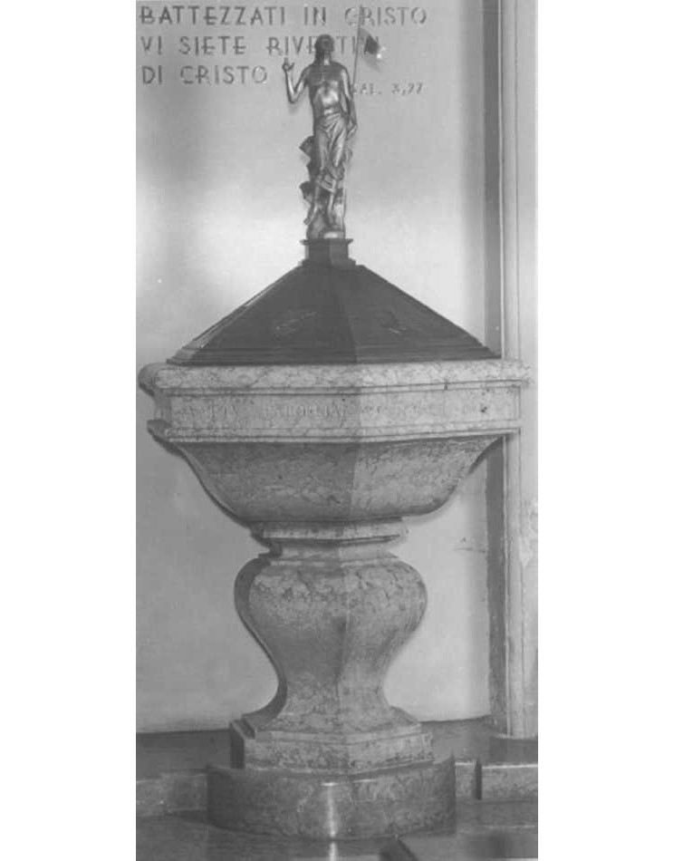 fonte battesimale - a fusto - ambito veneto (sec. XIX)